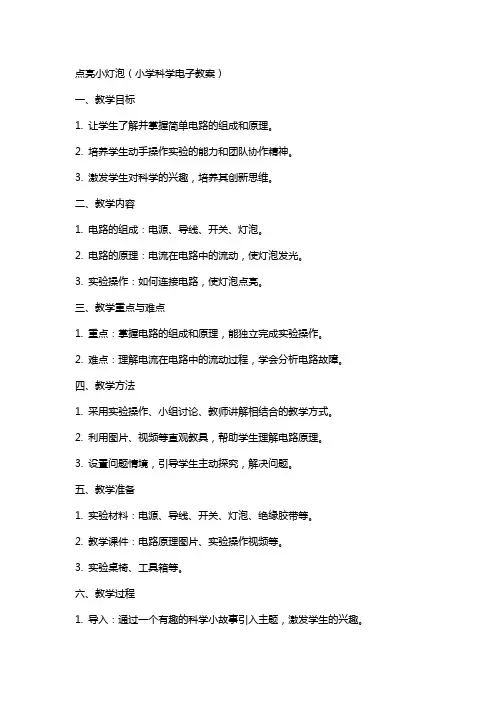 点亮小灯泡(小学科学电子教案)