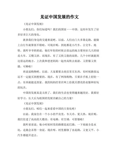 见证中国发展的作文