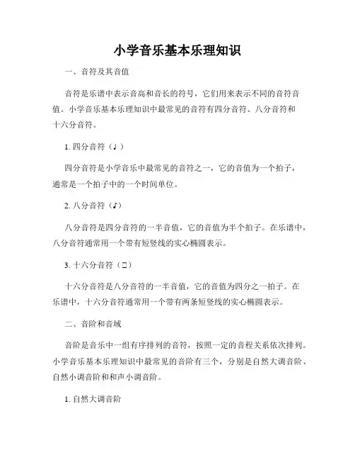 小学音乐基本乐理知识