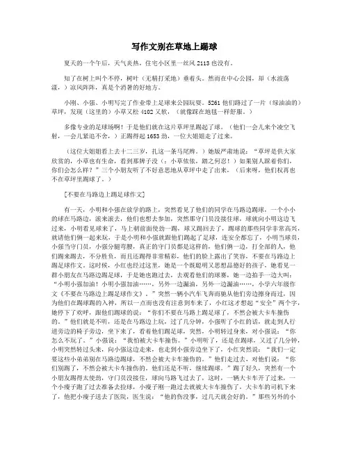 写作文别在草地上踢球