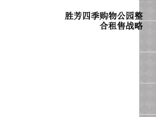 胜芳四季购物公园整合租售战略