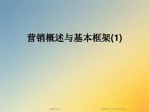 营销概述与基本框架(1)