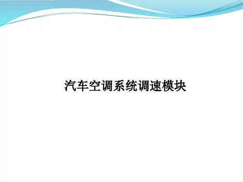 汽车调速模块功能简介
