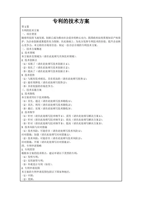 专利的技术方案