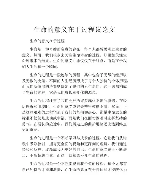 生命的意义在于过程议论文