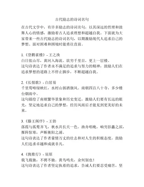 古代励志的诗词名句