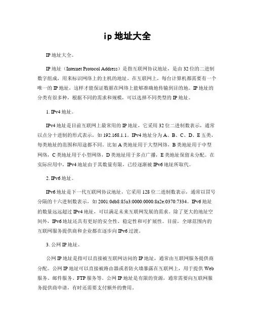 ip地址大全