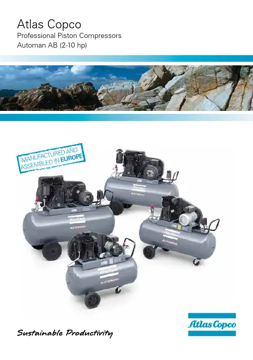 艾尔斯·佩克 Atlas Copco 欧洲制造和组装的专业气缸压缩机说明书
