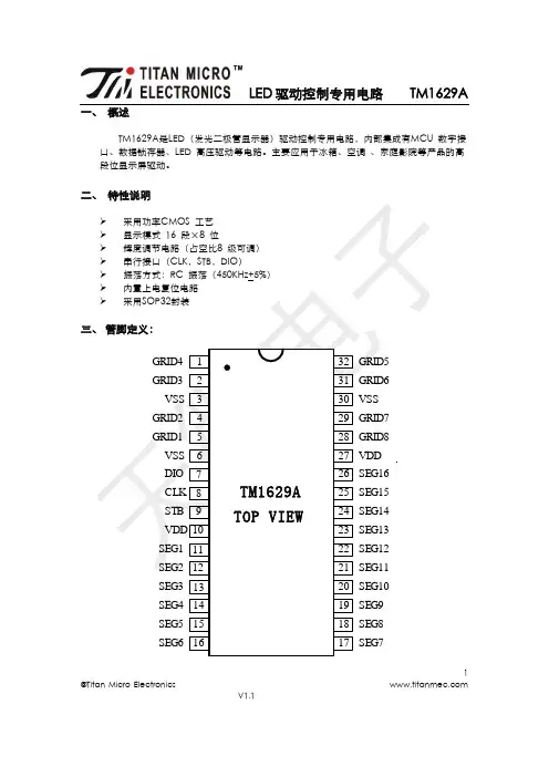 LED驱动控制专用电路TM1629A