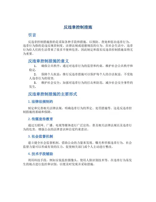 反违章控制措施