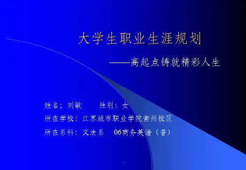 大学生职业生涯规划ppt课件