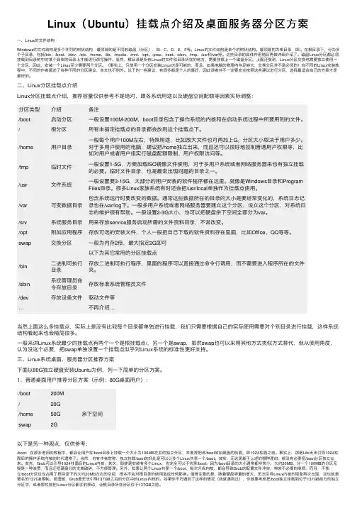 Linux（Ubuntu）挂载点介绍及桌面服务器分区方案