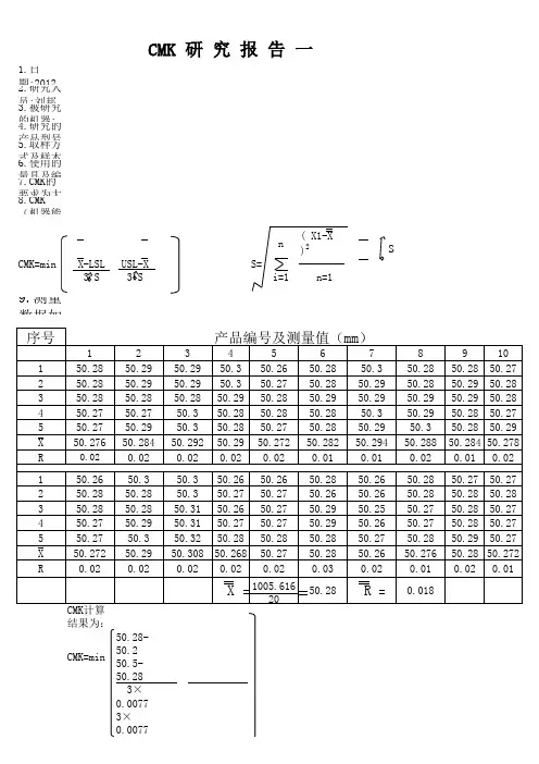 cmk研究报告范本