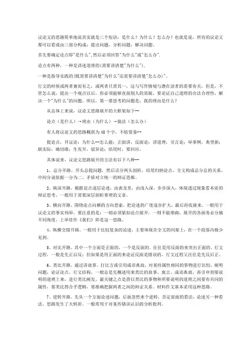 议论文的思路