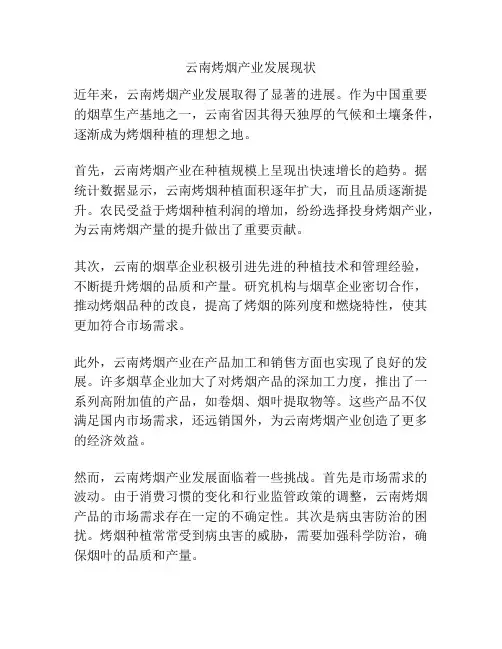 云南烤烟产业发展现状