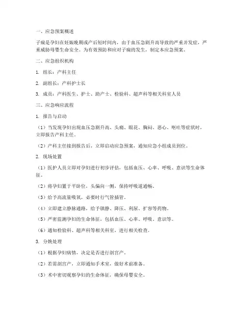 子痫应急预案及流程