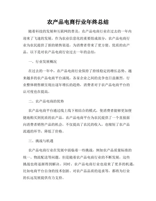 农产品电商行业年终总结