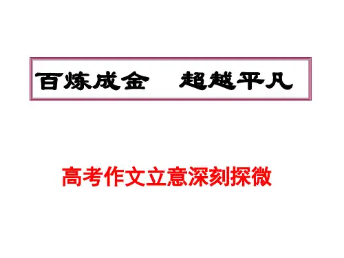 高考作文立意深刻探微(29张ppt)