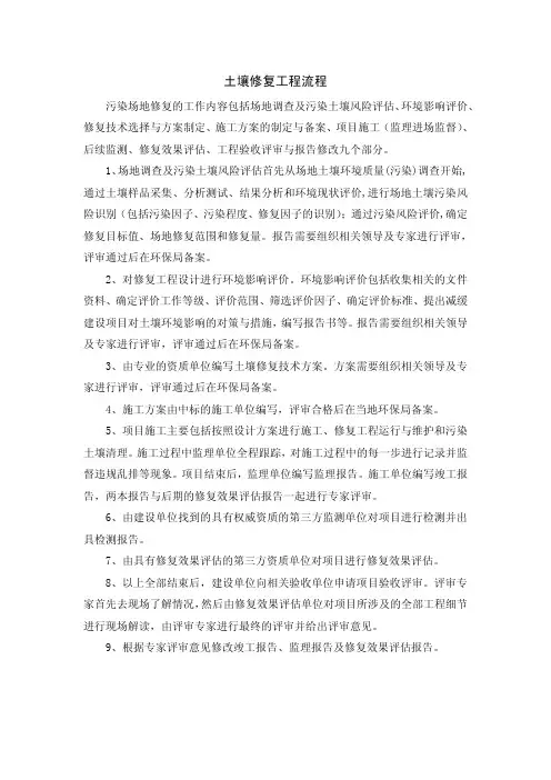 土壤修复工程流程