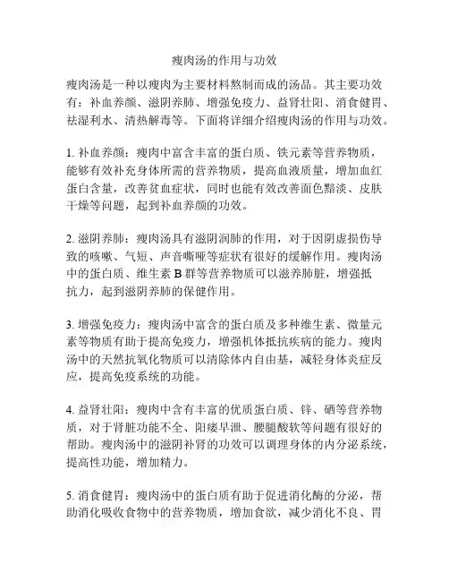 瘦肉汤的作用与功效