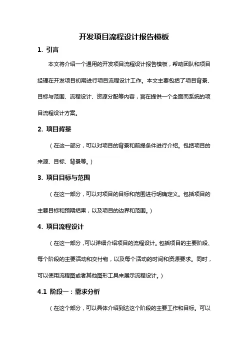 开发项目流程设计报告模板
