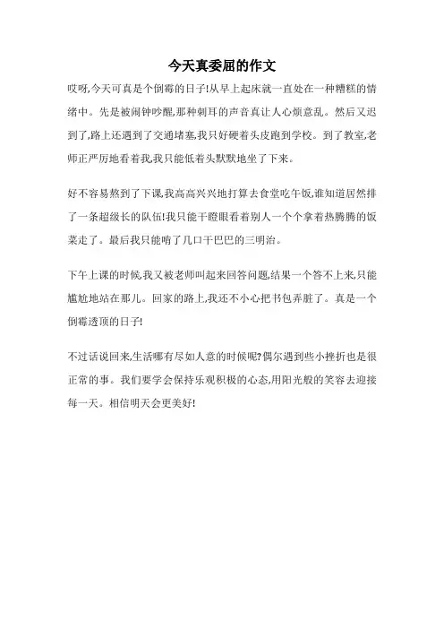 今天真委屈的作文