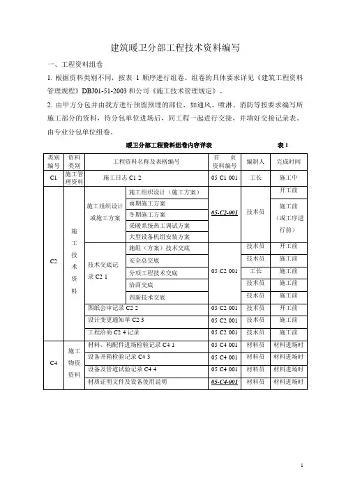 工程资料编写与组卷