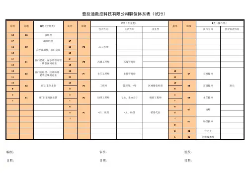 职位序列体系表