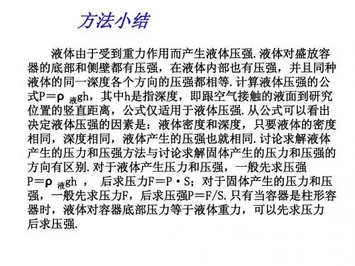 八下物理经典组卷8.9液体压强典型例题解析