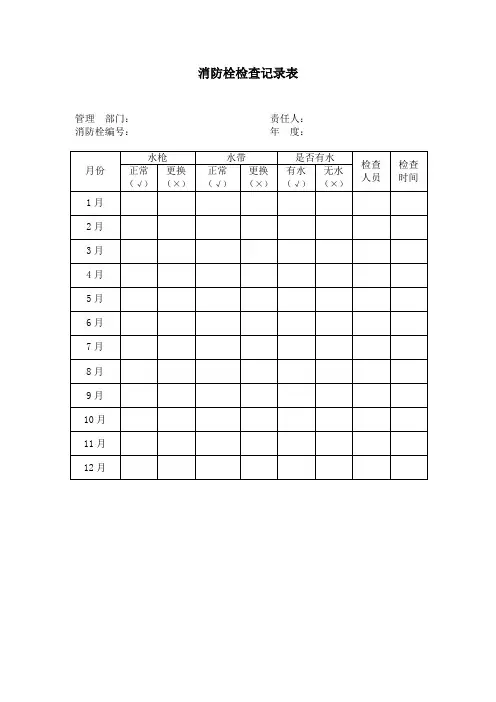 消防栓及灭火器安全检查表格