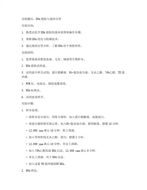 法医学实验报告
