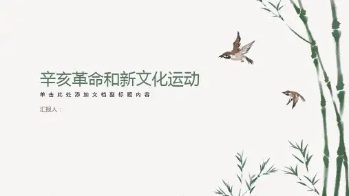 辛亥革命和新文化运动