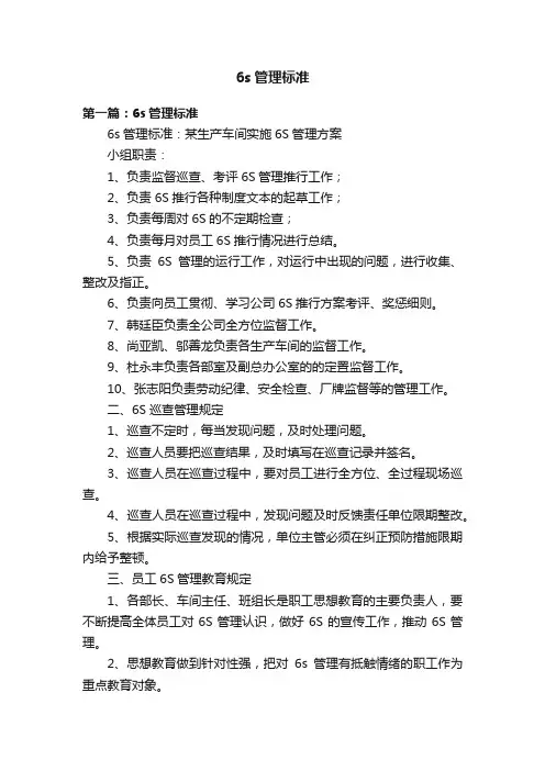 6s管理标准