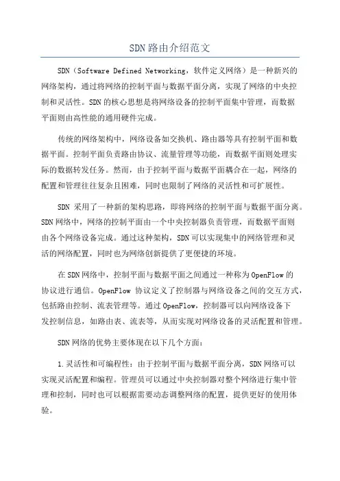 SDN路由介绍范文