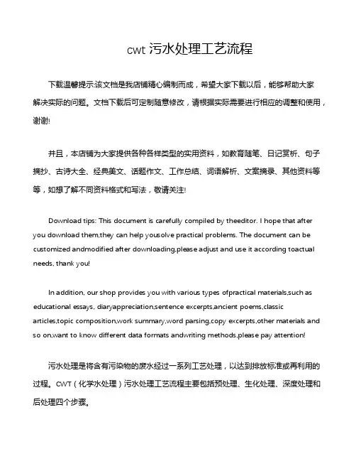 cwt污水处理工艺流程
