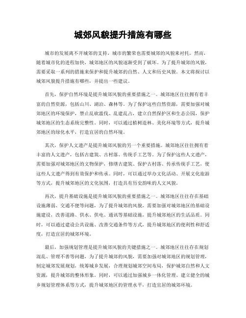 城郊风貌提升措施有哪些
