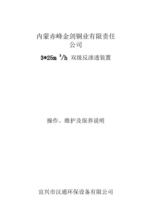 除盐水操作规程讲解
