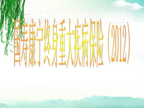 中国人寿保险公司国寿康宁终身重大疾病保险(2017)宣导培训课程教材模板课件演示文档幻灯片资料