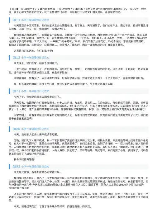 小学一年级看灯日记范文