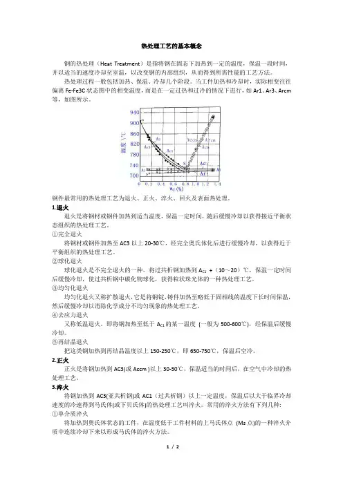 热处理工艺的基本概念