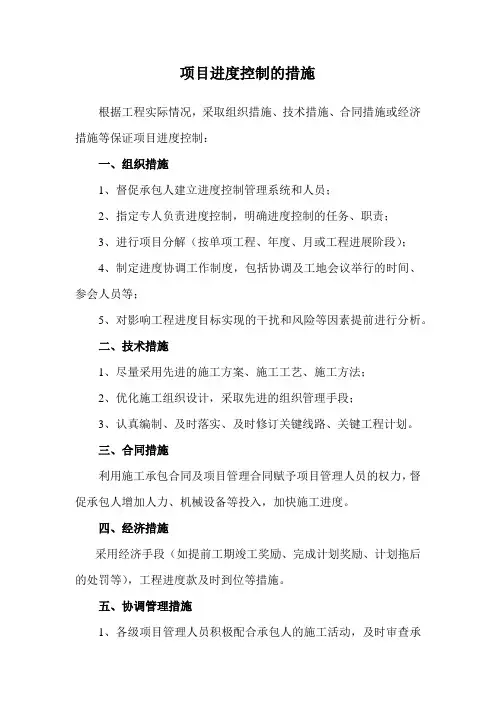 项目进度控制的措施