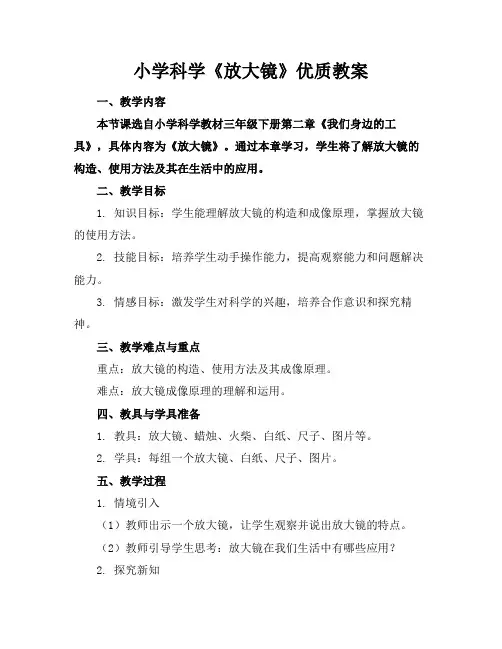 小学科学《放大镜》优质教案