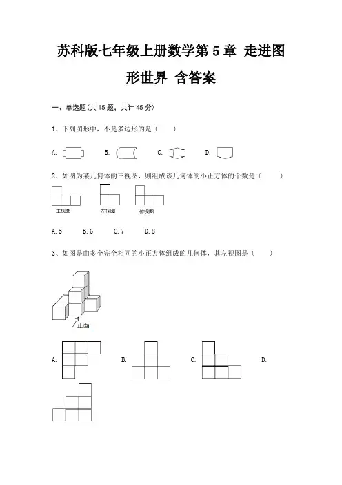 苏科版七年级上册数学第5章 走进图形世界 含答案