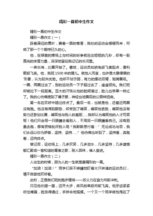 精彩一幕初中生作文