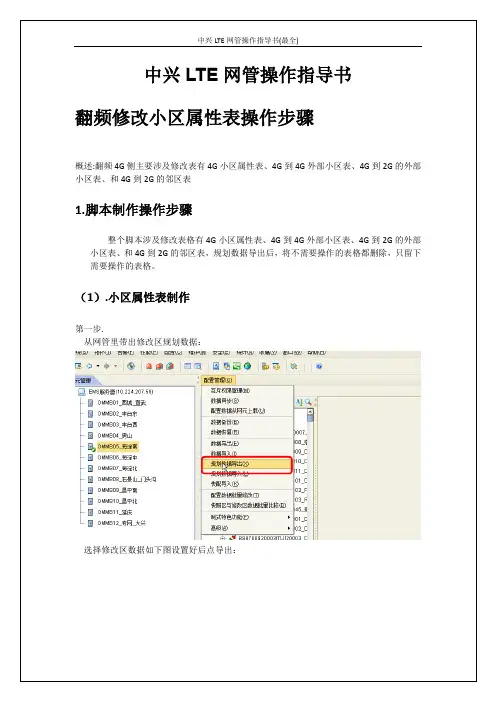 中兴LTE网管操作指导书(最全)