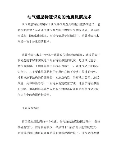 油气储层特征识别的地震反演技术