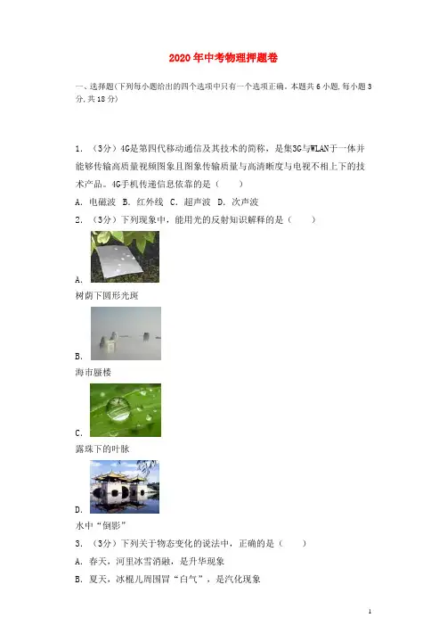 2020年中考物理最后押题卷