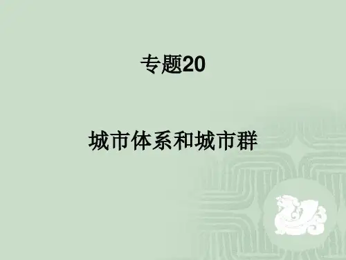 高中地理专题20 城市体系和城市群