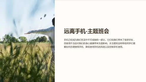 《远离手机-主题班会》ppt课件