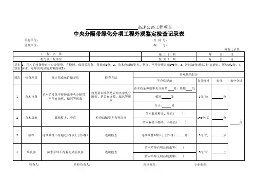 3 中央分隔带外观鉴定检验记录表